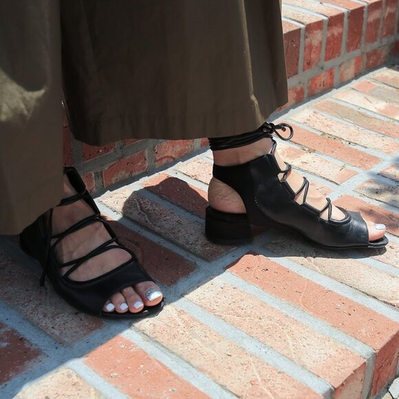 3.1 Phillip Lim Drum Leather Lace-Up Slingback Sandals –‎ Size 5.5